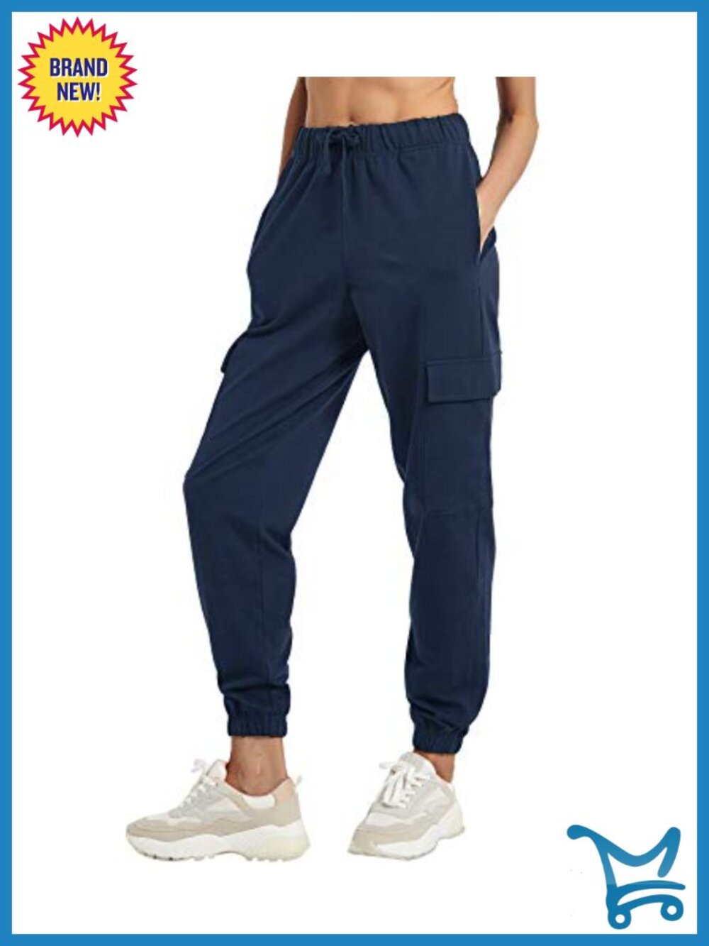 PULI Women's Loose Cargo Sweatpants Joggers Lounge Pants Cotton Blend